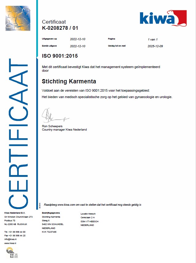 Kiwa ISO 9001 Certificaat NL